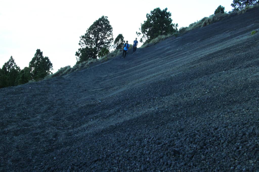 arena volcánica en Acatenango