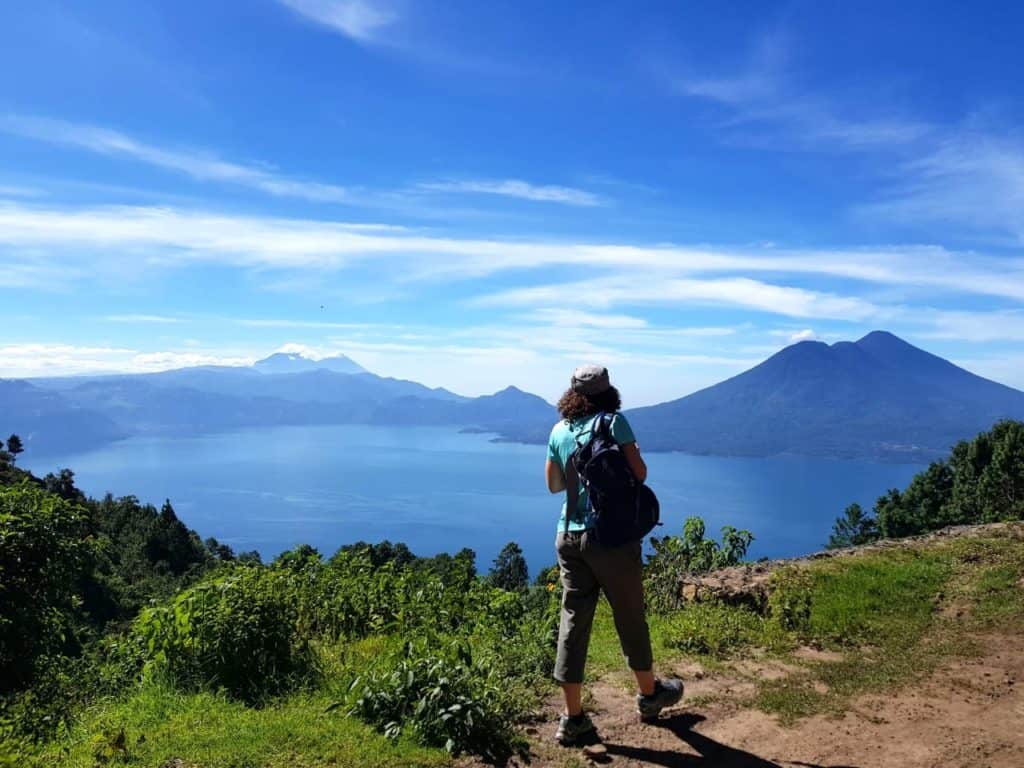 Yvonne walking above Lake Atitlan Guatemala. Nature things to do in lake atitlán