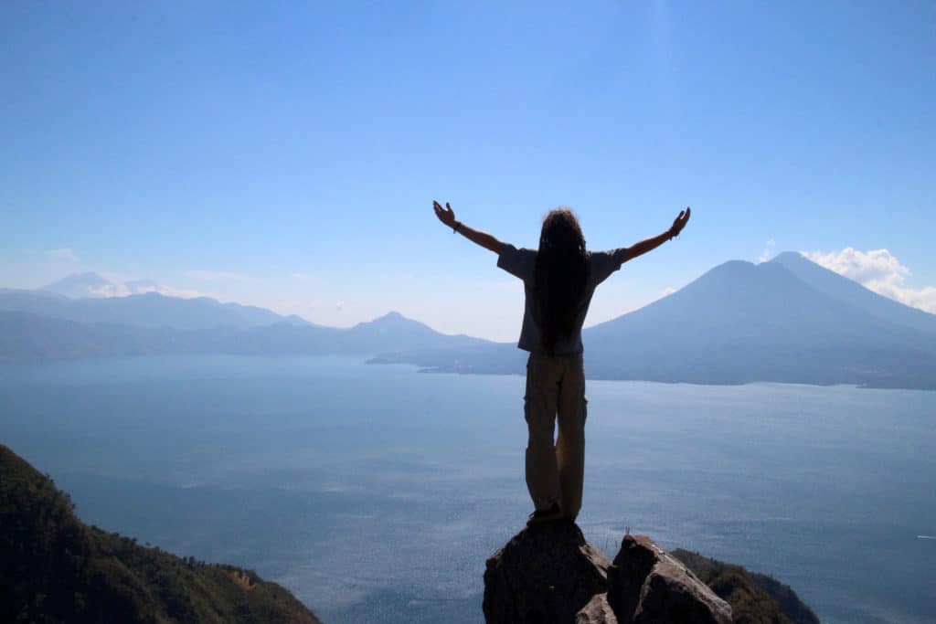 enjoying incredible views of Atitlán