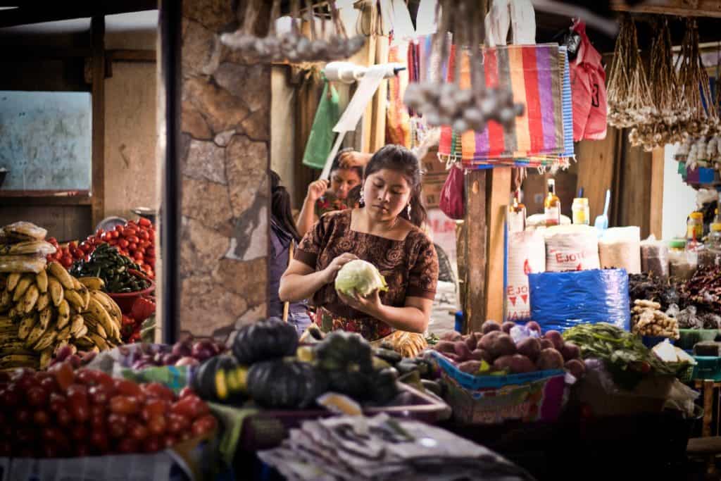haggling for produce in Guatemala