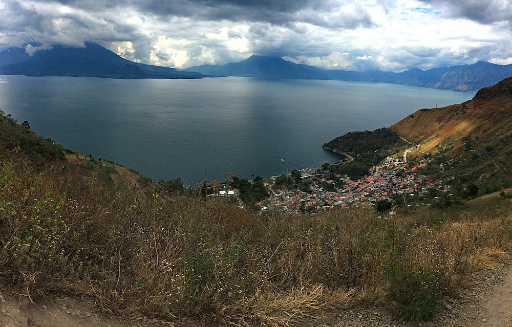 View of Santa Catarina from "La Culebra" mountain biking trail, Guatemala