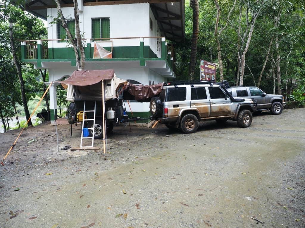 Car camping trailer rig at Reserva Natural Cañon Seacacar