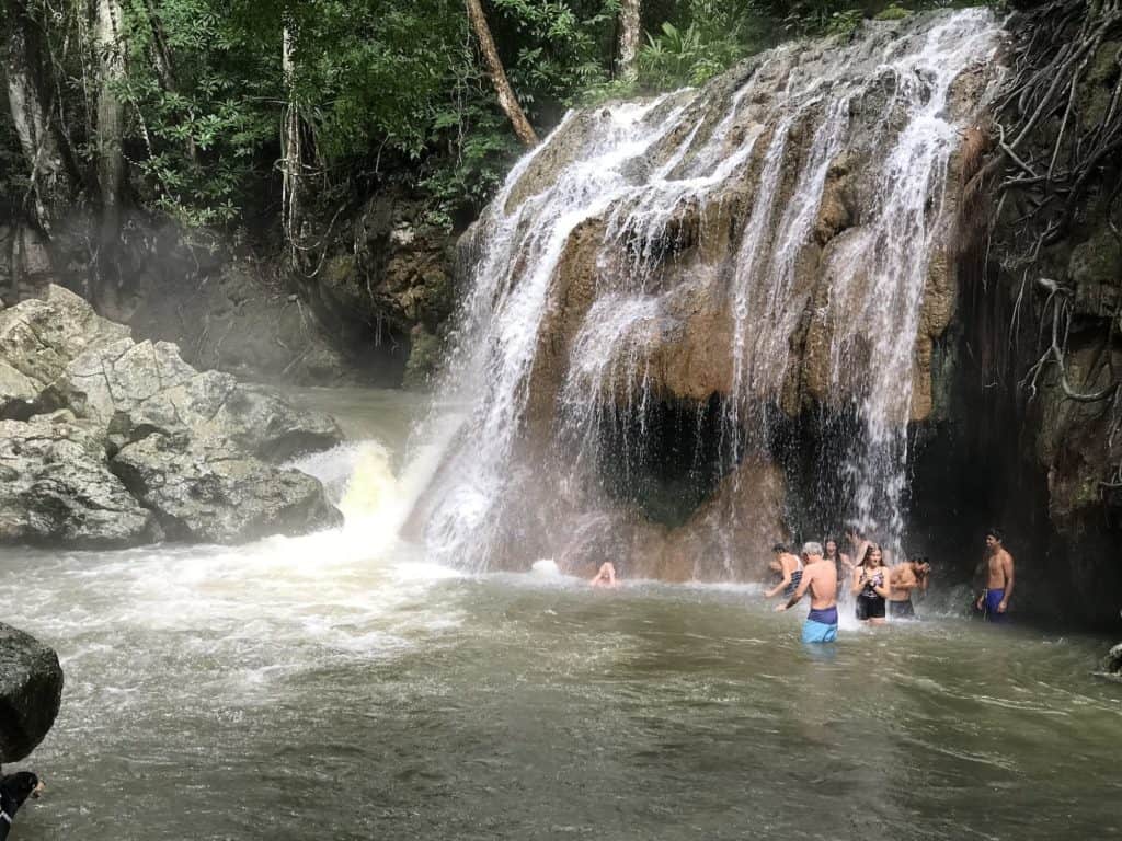 Hermosa cascada termal en el municipio de El Estor Izabal Guatemala