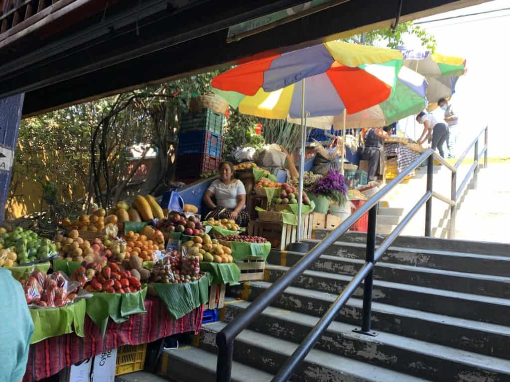 A large selection of national fruit at the entrance to Mercado Central. 