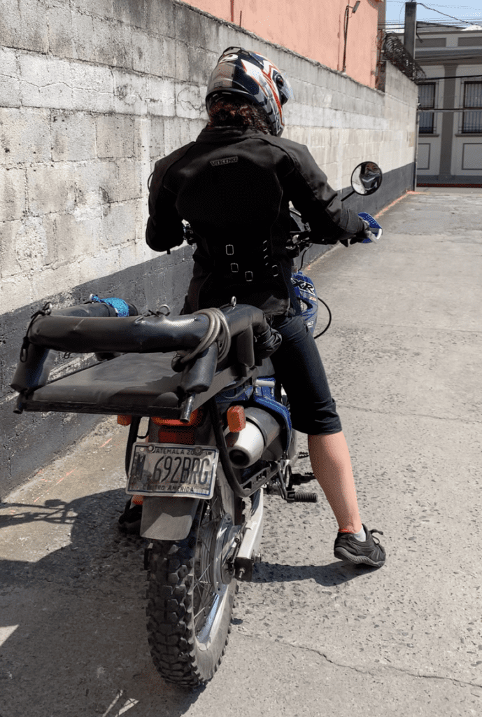 Parking my motorcycle in Zone 1 Guatemala City