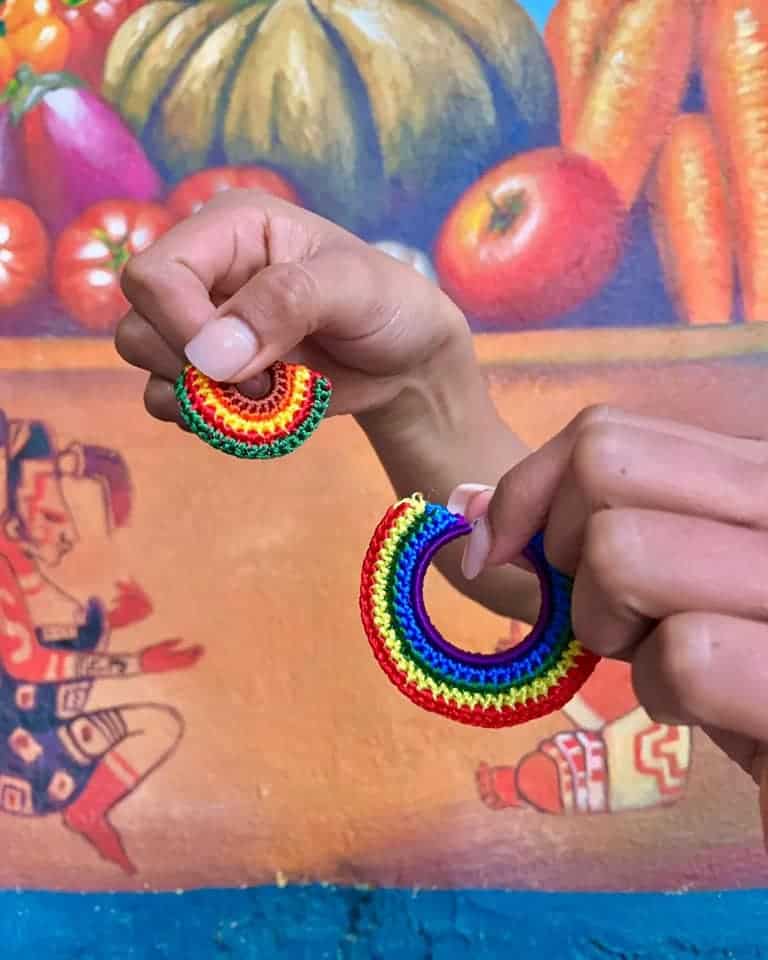 Earrings made by Alma de Colores San Juan la Laguna Guatemala