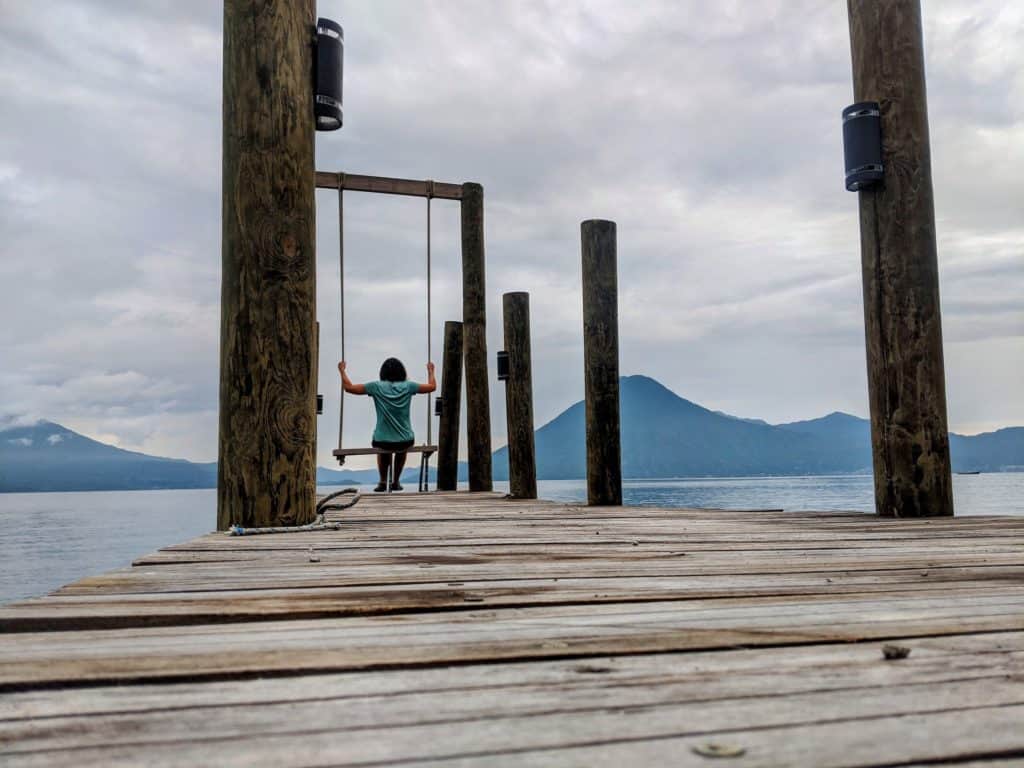 On a swing in Santa Cruz la Laguna