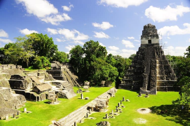 The central plaza of Tikal National Park